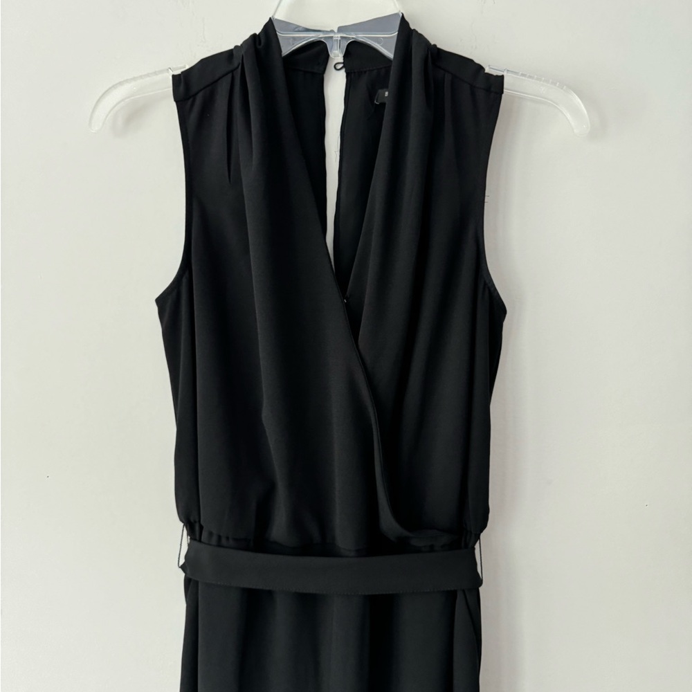 Banana Republic black sleeveless wrap jumpsuit with tie waist